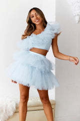 HELLO MOLLY VIP Access Tulle Mini Skirt Blue