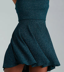 Glam Muse Glitter Knit Skater Dress