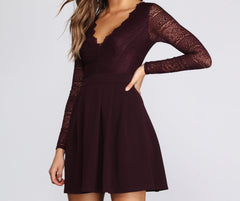 Secret Obsession Lace Skater Dress