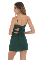 Front Twist Dress in Dark Green