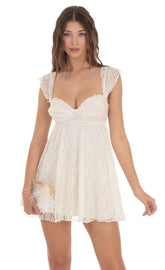 Lace Babydoll Dress in Ivory