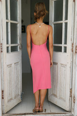 HELLO MOLLY Quiet Dancer Midi Dress Pink