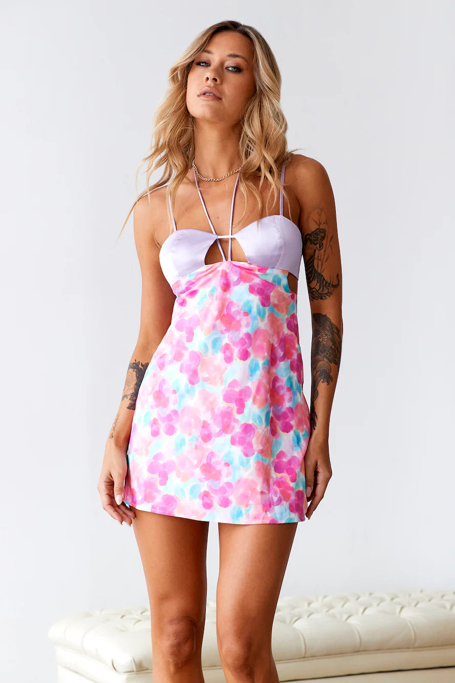 HELLO MOLLY Cotton Candy Mini Slip Dress Multi
