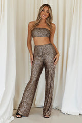 HELLO MOLLY Shimmer Life Sequin Crop Black
