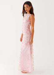 Moorey High Neck Maxi Dress - Pink