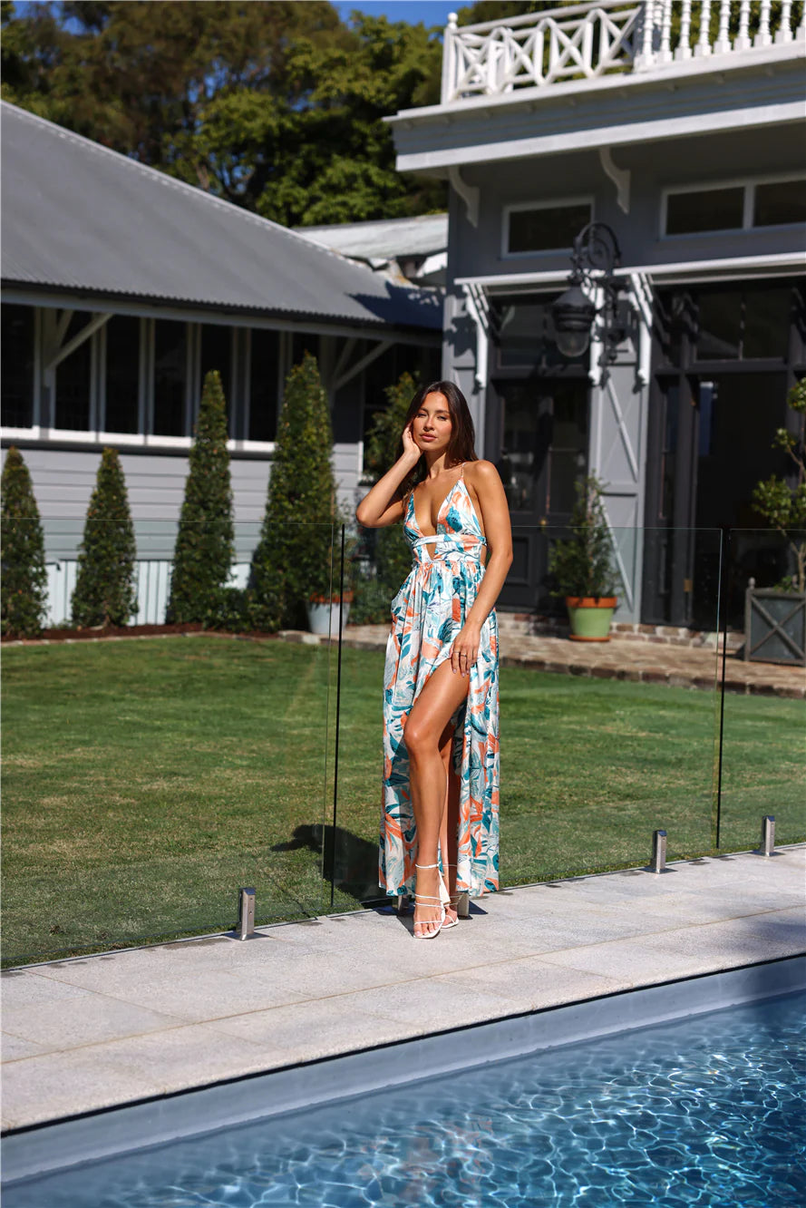 HELLO MOLLY Moment In Bloom Maxi Dress Green