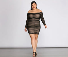 Plus Ruche AF Mini Dress