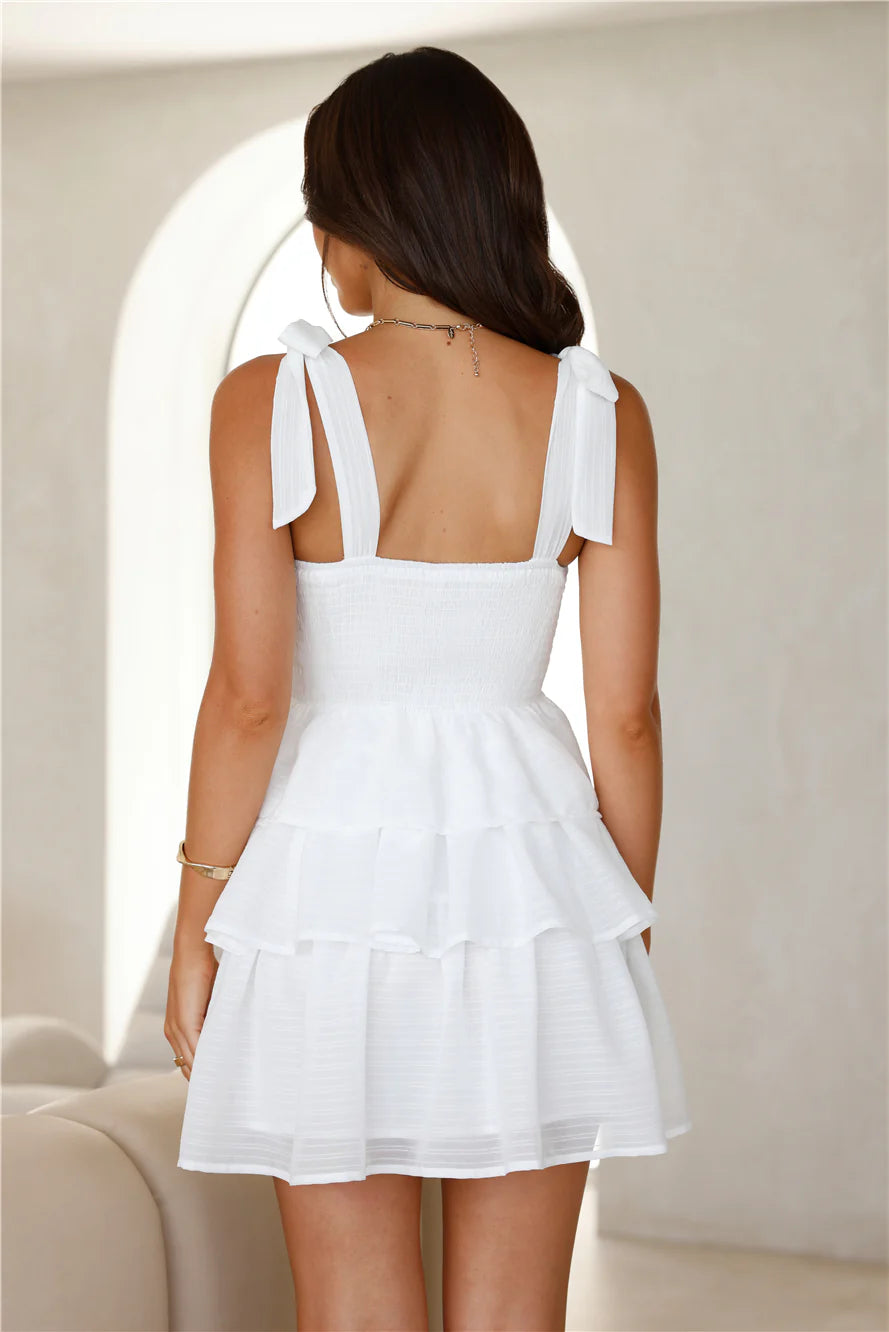 HELLO MOLLY Springtime Happiness Mini Dress White