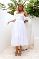 HELLO MOLLY Seaside Picnic Midi Dress White