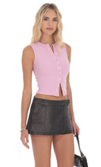 Denim Wrap Skort in Faded Black