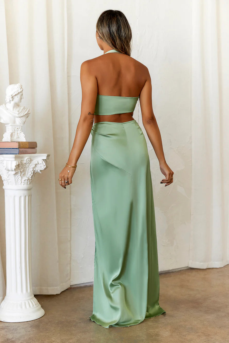 HELLO MOLLY Make Them Stop and Stare Maxi Dress Sage