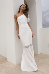 HELLO MOLLY Crystal Heart Maxi Dress White