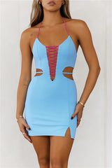 HELLO MOLLY Entertain Me Mini Dress Blue
