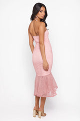 HELLO MOLLY Lovely Heart Midi Dress Pink
