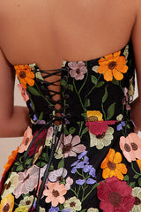 Marcella Embroidered A-Line Mini Dress