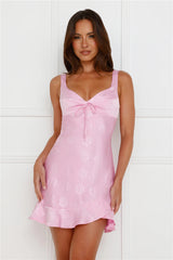 Meaning Of Us Satin Mini Dress Pink
