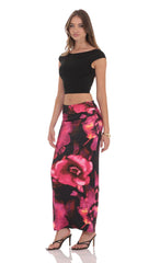 Floral Maxi Skirt in Pink