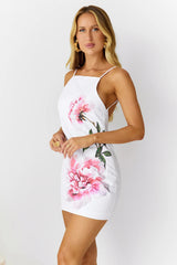Seaside Florals Mini Dress White
