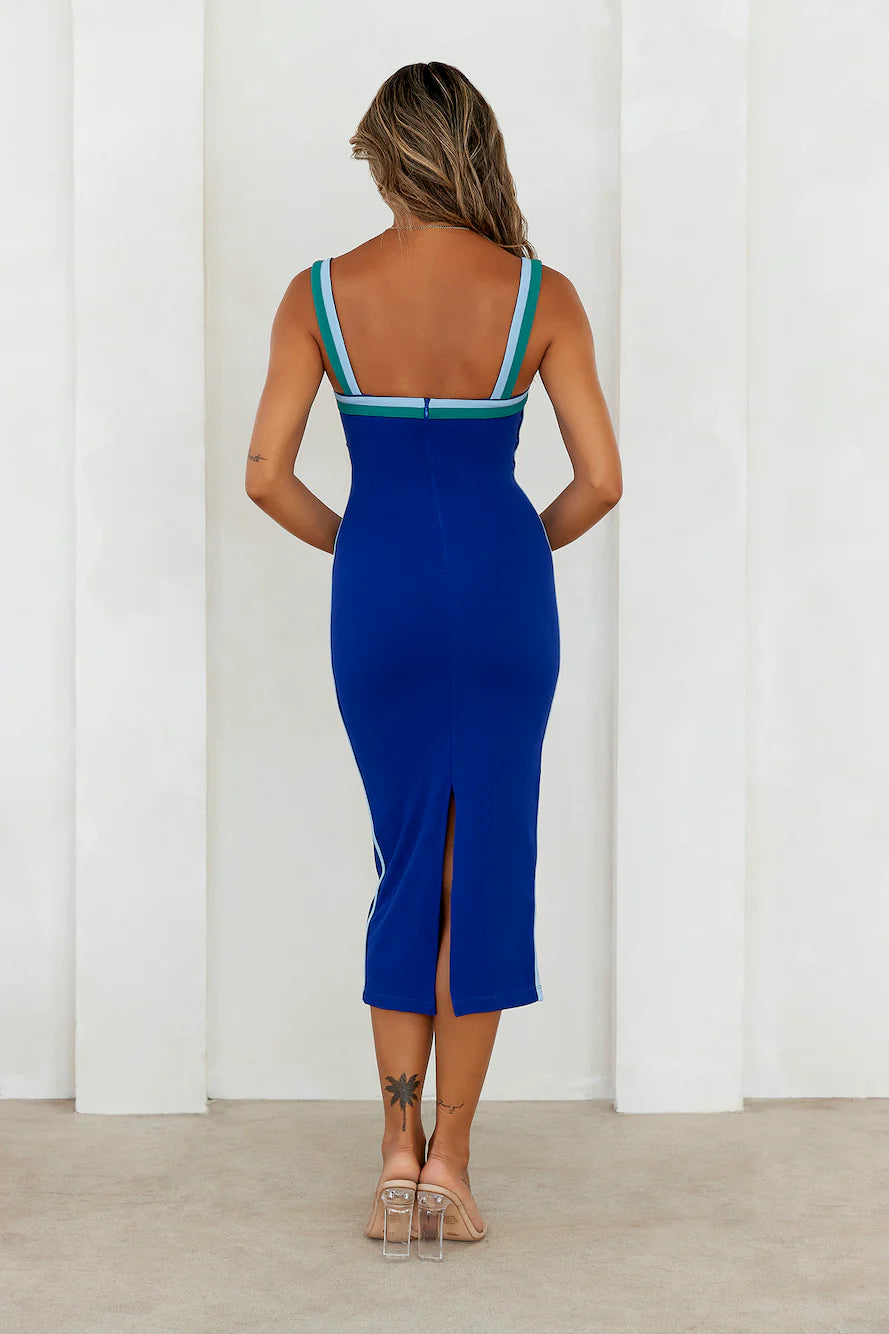 HELLO MOLLY Summertime Groovin Midi Dress Blue