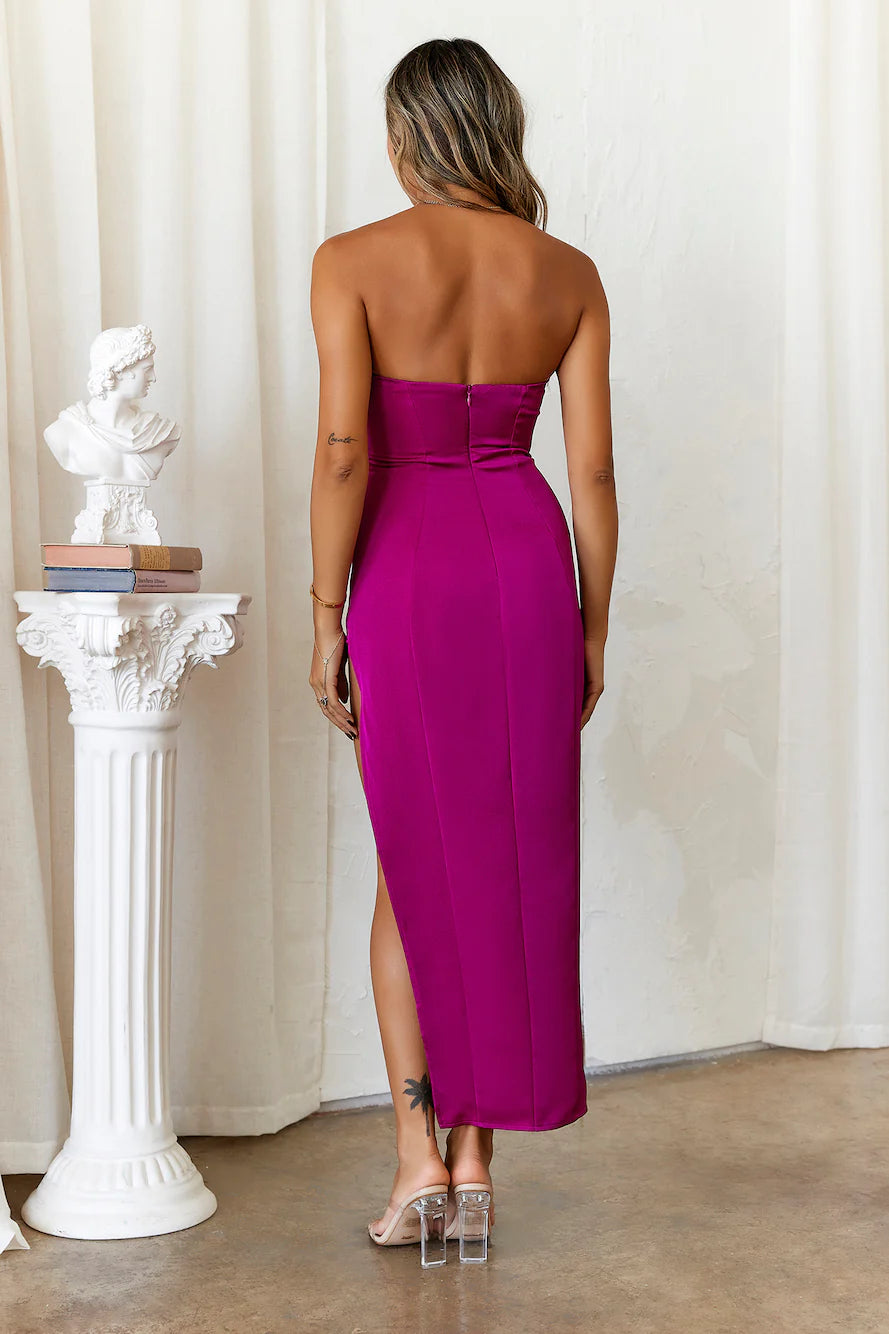 HELLO MOLLY Expressing My Love Midi Dress Fuchsia