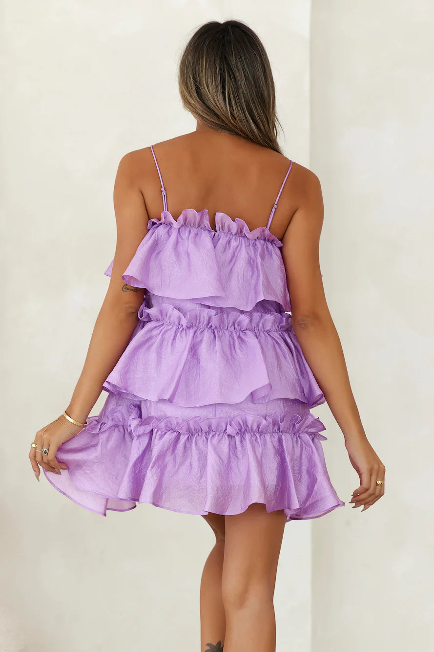 HELLO MOLLY Champagne Towers Mini Dress Violet