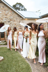 HELLO MOLLY The Loretta Cowl Satin Maxi Dress Pink