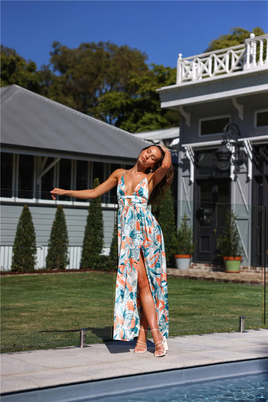 HELLO MOLLY Moment In Bloom Maxi Dress Green