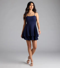 Lovely Day Tie Back Ruffle Skater Dress