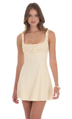 Florette Bust Skater Dress in Cream