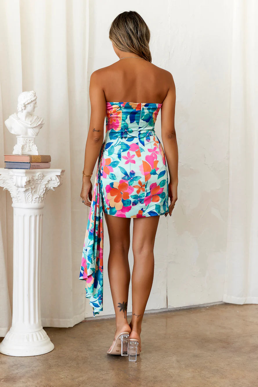 HELLO MOLLY Happiness Strapless Mini Dress Mint