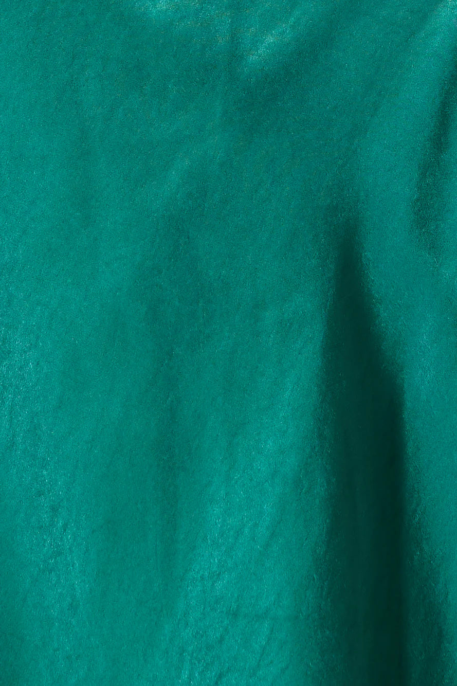 HELLO MOLLY Glasses Up Satin Slip Midi Dress Teal