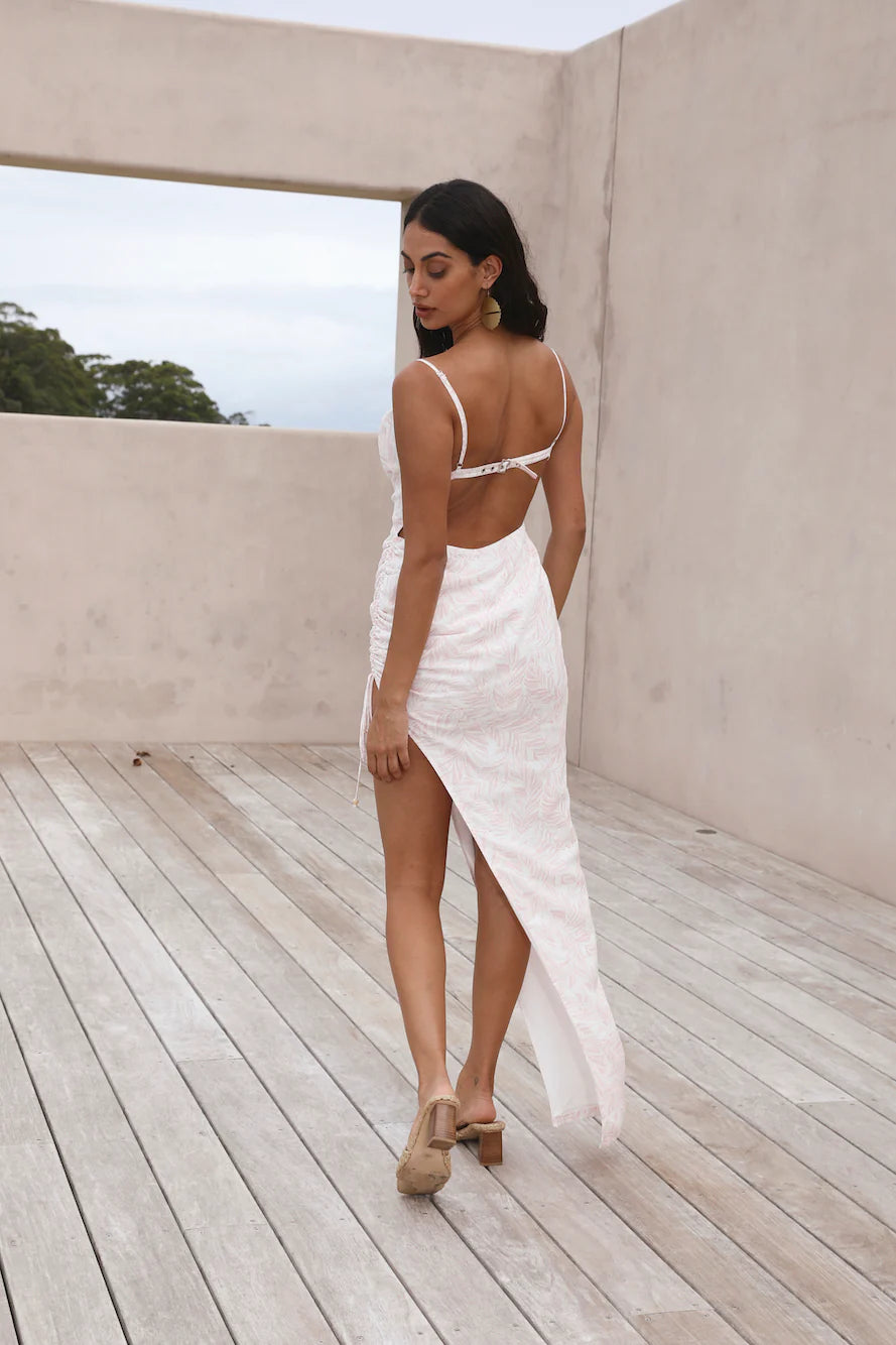 HELLO MOLLY White Sand Oasis Maxi Dress Pink