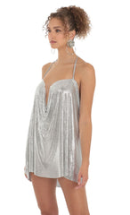 Safina Chainmail Shirt Dress in Silver