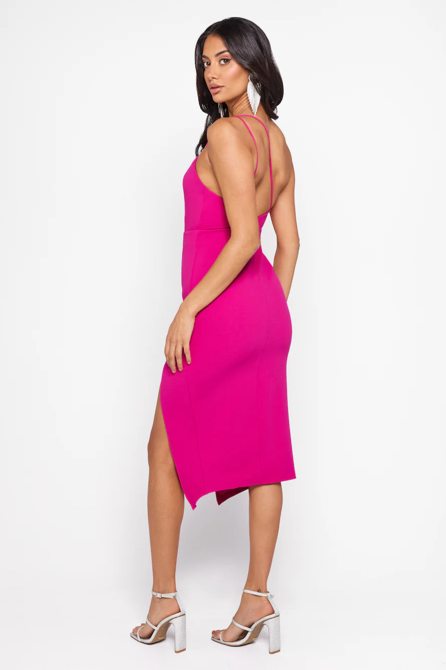 HELLO MOLLY The World Is Yours Midi Dress Hot Pink
