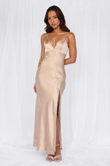 HELLO MOLLY The Sophia Satin Maxi Dress Champagne