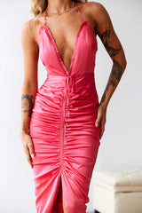 HELLO MOLLY Mermaid Fit Midi Dress Hot Pink
