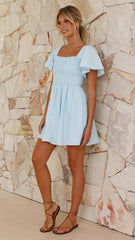 Molly Mini Dress - Sky Blue