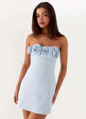 Exclusive - Patsie Strapless Mini Dress - Blue