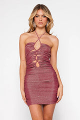HELLO MOLLY Out Of The Box Shimmer Dress Berry