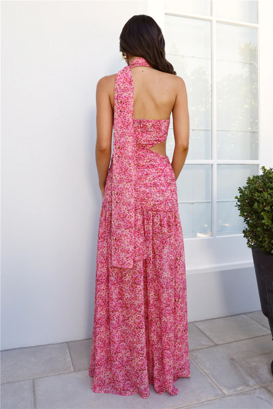 HELLO MOLLY What A Girl Loves Strapless Maxi Dress Pink