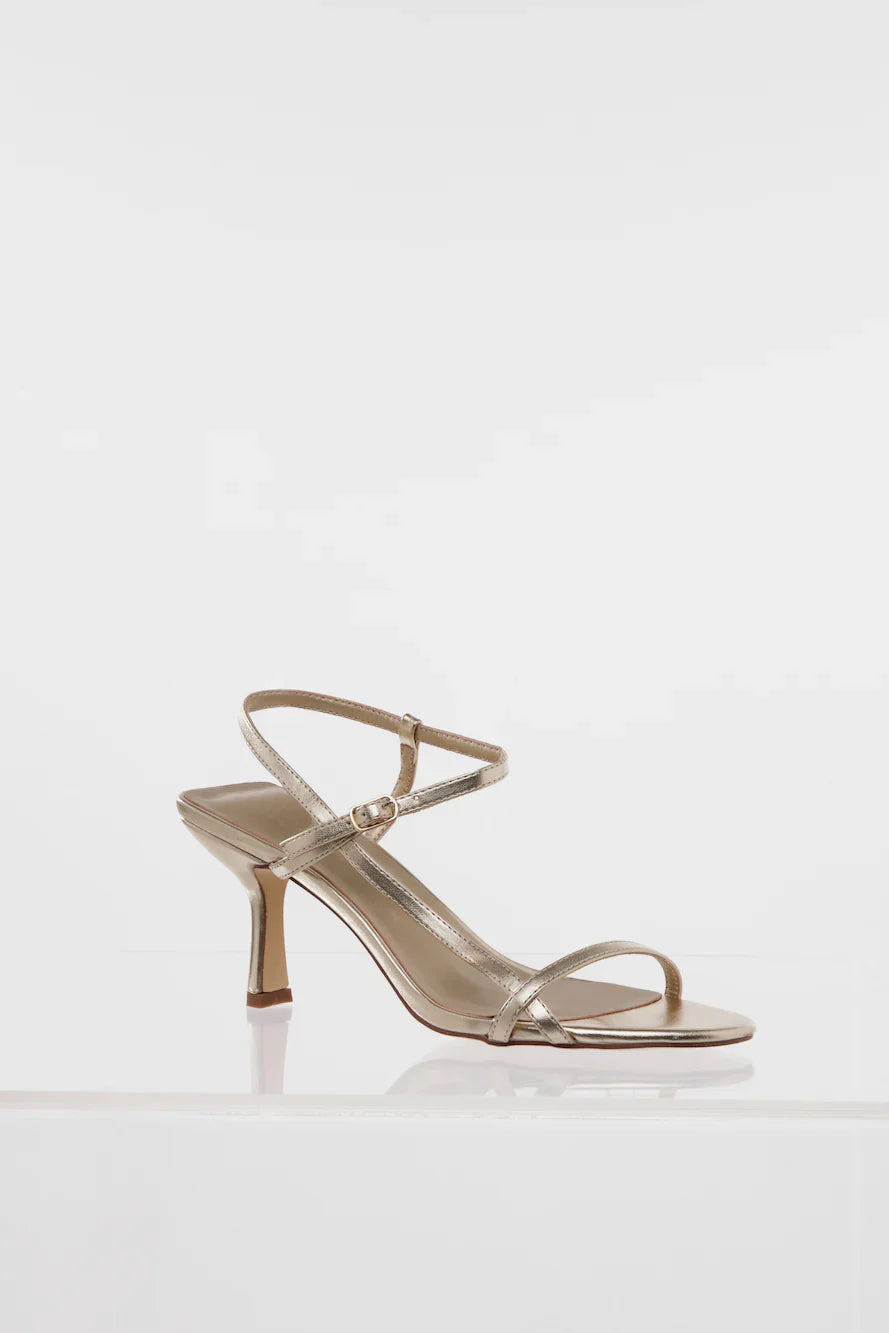 HELLO MOLLY The Date Night Heels Gold Pu