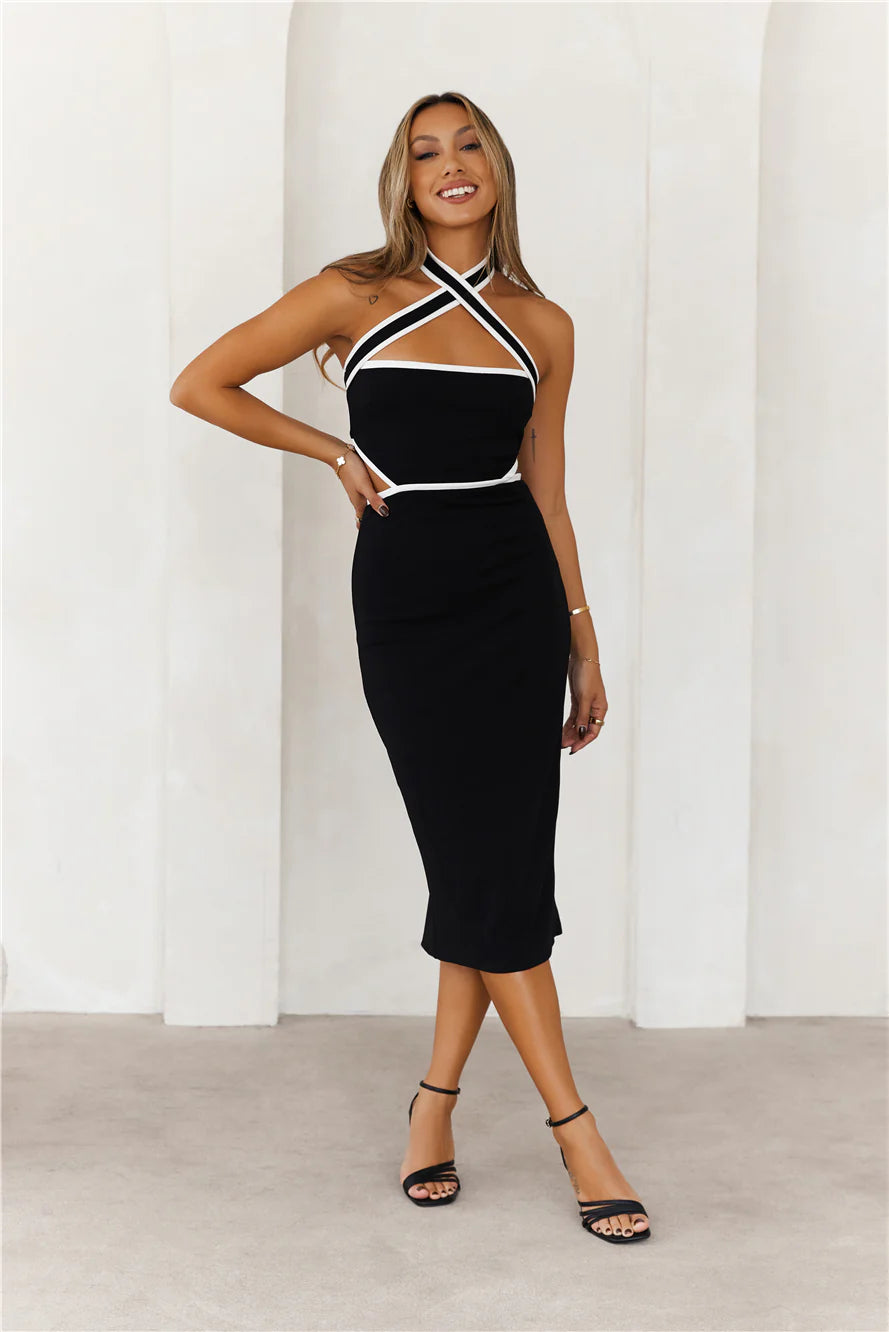 HELLO MOLLY Classiest Of Them All Midi Dress Black