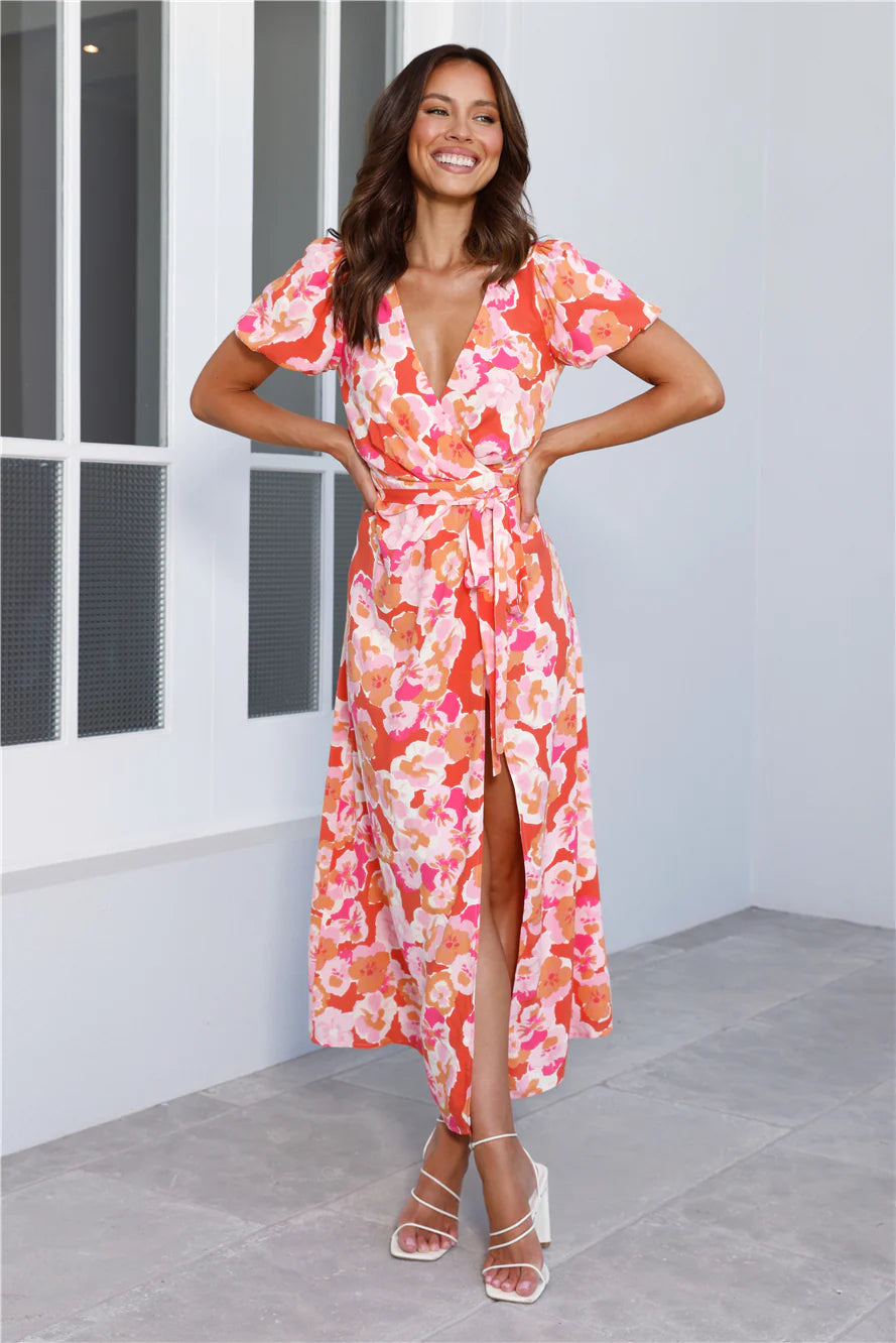 HELLO MOLLY Blossom Fantasy Midi Dress Print