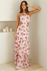 HELLO MOLLY Pure Serenity Halter Maxi Dress Pink