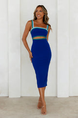 HELLO MOLLY Summertime Groovin Midi Dress Blue