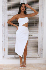 HELLO MOLLY Love At First Sight Midi Dress White