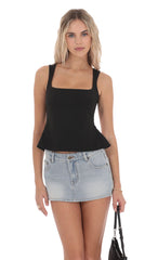 Pearl Open back Top in Black