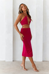 HELLO MOLLY Honey Sweet Midi Skirt Pink