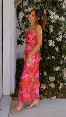 Miya Maxi Dress - Red Floral