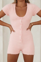 HELLO MOLLY Driving Thru Malibu Knit Romper Pink